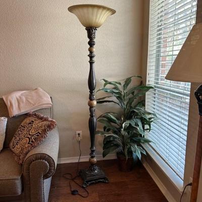 marble & brass floor lamp