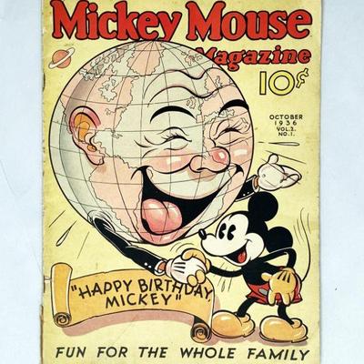 Rare Mickey Mouse Magazine / Comic Book Issue 13 (Vol. 2, Issue 1), Oct. 1936
