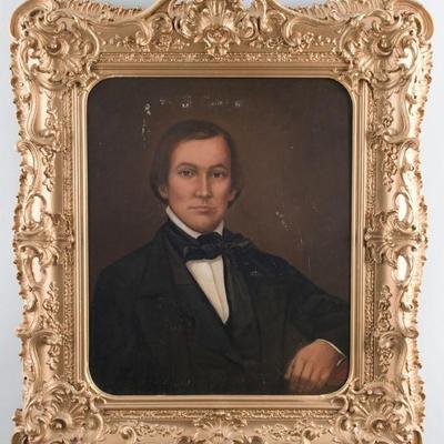 Rare Portrait Oil Painting Attributed to Washington Bogart Cooper, Robertson Family, Nashville, Believed to be James Waters Robertson...