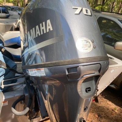 Yamaha 70 Hp outboard motor and aluminum boat.