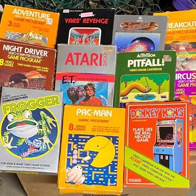 Atari console, vintage Atari and other games