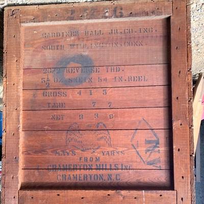 Shipping crate from Gardiner Hall Jr. Co., South Willington, CT