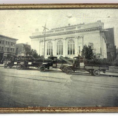 Early Hartford photo with Model T trucks