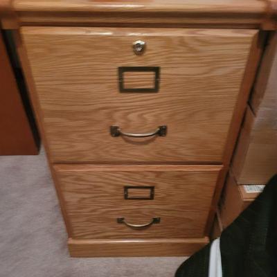 oak two drawer file cabinet
