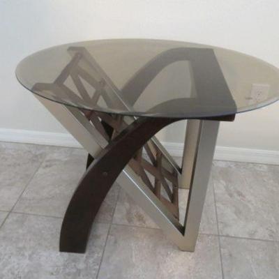 Unique Glass Top End Table