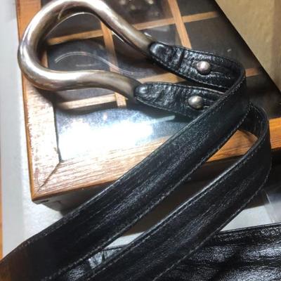 Tiffany and Co sterling belt buckle with leather belt