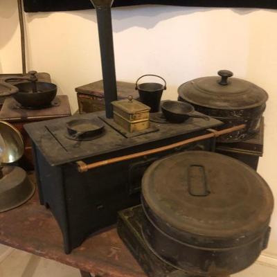 Antique metal spice caddy