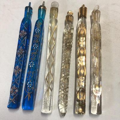 Tear catchers, perfume bottles, Victorian glass