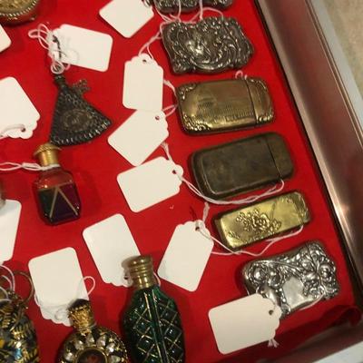 Antique sterling and other match holders