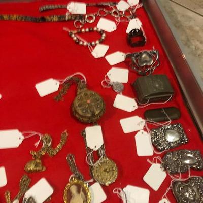 Antique perfume bottles and powders