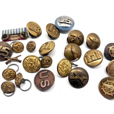 Military buttons etc