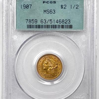 1907 $2 1/2 Dollar Good Coin 