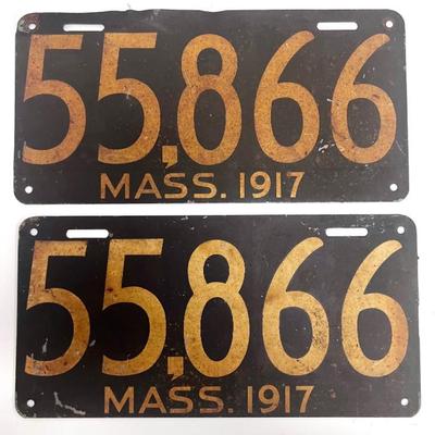 Mass 1917 license Plates 
