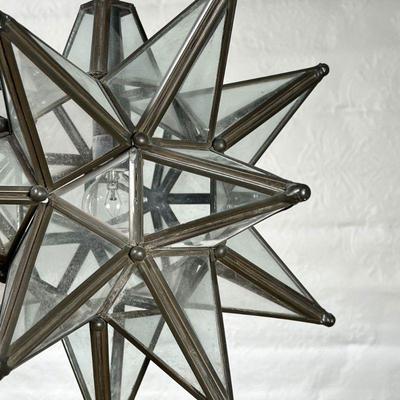 STAR FORM HANGING LIGHT FIXTURE  |
Drop total 29 in - w. 14 x dia. 14 in.