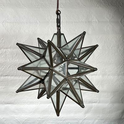 STAR FORM HANGING LIGHT FIXTURE  |
Drop total 29 in - w. 14 x dia. 14 in.