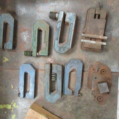 ASSORTED UNITTOOLS CAST-IRON JIG PRESS CLAMP AND PRESS PUNCH