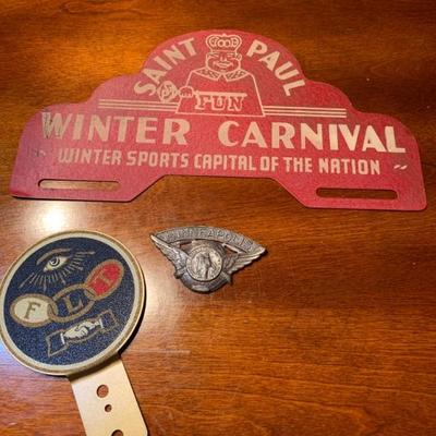 Awesome collection of antique license plate toppers