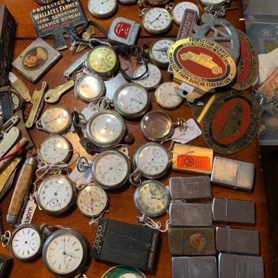 Several antique and old pocket watches