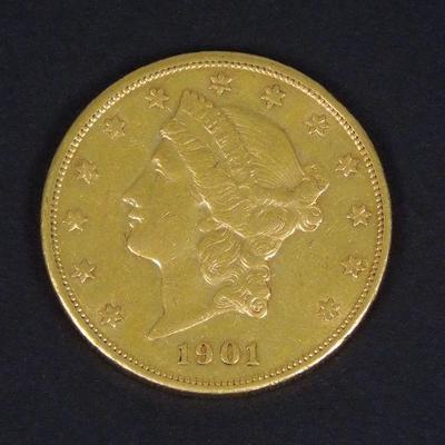 Lot 54: 1901-S Liberty Head $20 Gold Coin.
