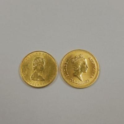 Lot 12: 1980 Canada $50 & 1987 Australia $100 Gold Coins.
