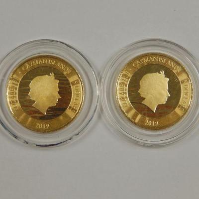 Lot 83: (2) 2019 Cayman Islands $5 1 Oz. Gold Coins.
