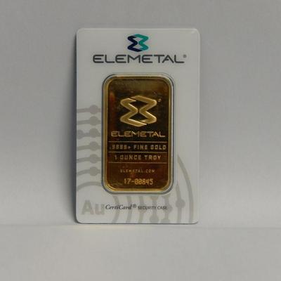 Lot 18: Elemetal 1 Troy Ounce Gold Bar.
