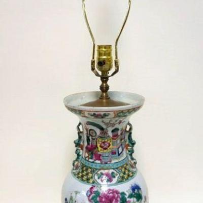 1057	ASIAN VASE FITTED W/LAMP FIXTURE AT TOP, APPROXIMATELY 33 IN HIGH
