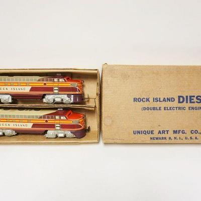 1097	TRAIN TIN PLATE ROCK ISLAND DIESEL UNIQUE ART MFG IN BOX
