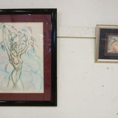 1105	LOT OF 2 FRAMED NUDE PRINTS BOTH SIGNED, LARGEST IS APPROXIMATELY 28 IN X 34 IN

