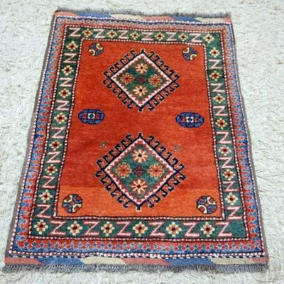 1145	SMALL PERSIAN HAND KNOTTED RUG, APPROXIMATELY 3 FT 7 IN X 2 FT 8 IN
