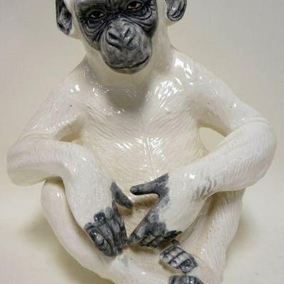 1157	LARGE CERAMIC FIGURE OF MONKEY, APPROXIMATELY 15 IN HIGH
