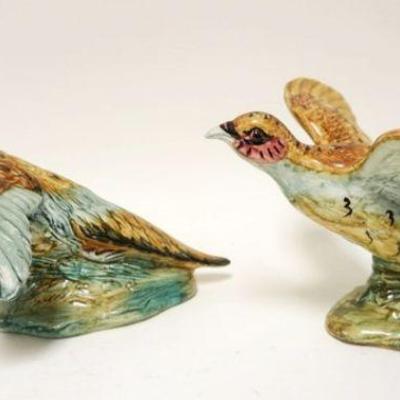 1076	2 STANGLE POTTERY PHEASANTS, APPROXIMATELY 11 IN X 6 IN HIGH
