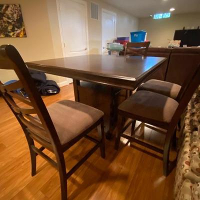Pub table with storage and 6 chairs