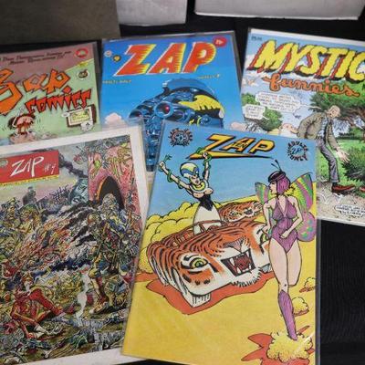 Zap Comix; Mystic Funnies; R. Crumb, Victor Moscoso, S. Clay Wilson, Gilbert Shelton, Spain Rodriguez, Robert Williams, Rick Griffin,...