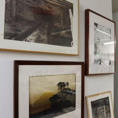 Photographs, various, framed and signed
