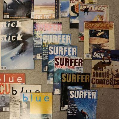 Vintage Warp, Surfer, Skateboarding, Blue Magazines