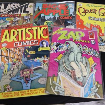 Black and White Comics, Big Apple Comix, Best Buy Comics, Artistic Comics, Zap Comics; R. Crumb