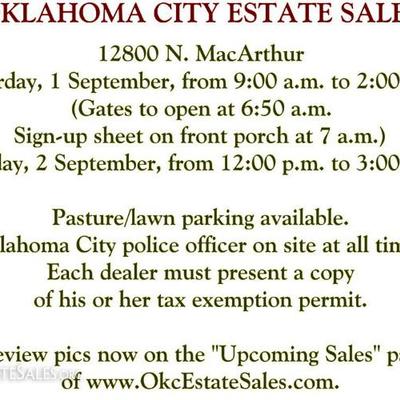 Come see us this Labor Day weekend for a fun estate sale in northwest Oklahoma City!