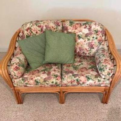 Rattan Love Seat and chairs
