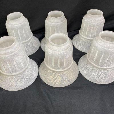 5 Frosted Glass Grape & Leaf Shades
