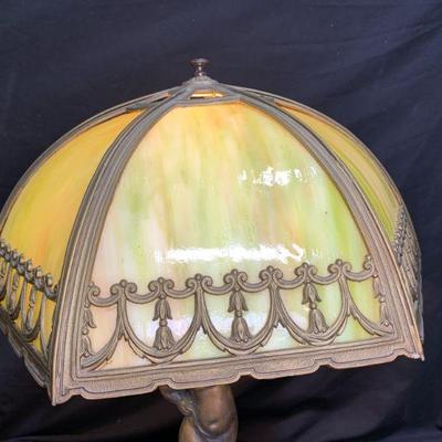 Antique Slag Glass 6 Panel Shade
