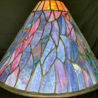 Violet & Pink Opaque Leaded Glass Shade
