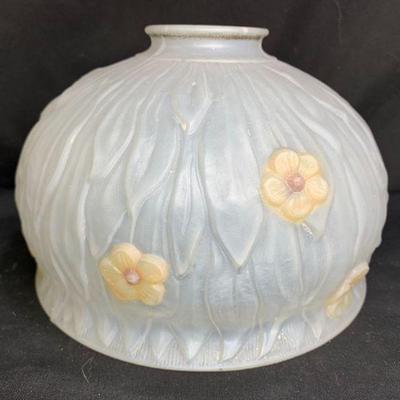 Reverse Painted Floral Frosted Shade
