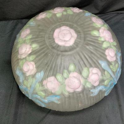 Antique Reverse Painted Frosted Ceiling Shade
