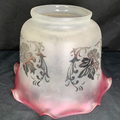 Frosted Clear to Red Glass Shade