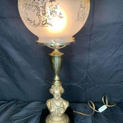 Antique Bronze Statuette Lamp

