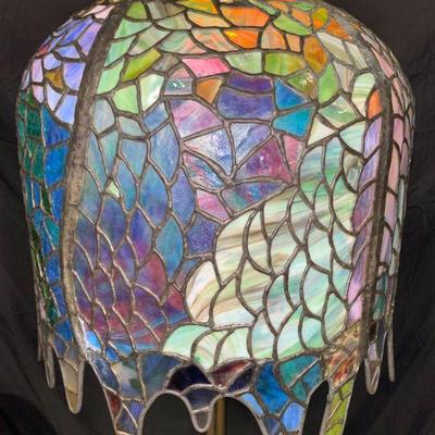 Extra Large Wisteria Leaded Stained Glass Shade
