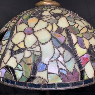 Huge Multicolored Stained Leaded Glass Shade
