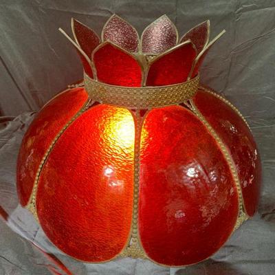 Ruby Red Flower Petal Style Glass Shade
