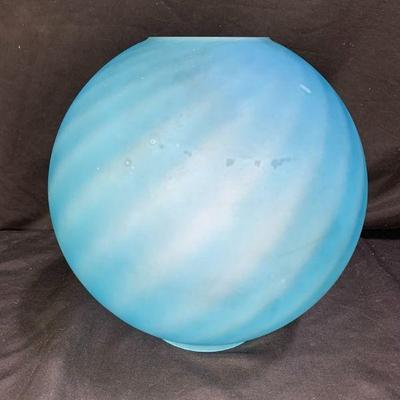 Victorian Frosted Blue Swirl Glass Globe Shade
